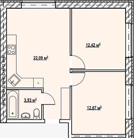 Ірпінь ЖК Comfort Hall 2 х кімнатна  51 ,11 м2  акція Ірпінь