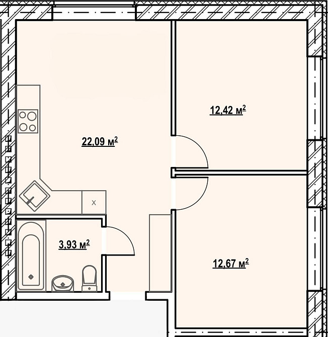 Ірпінь ЖК Comfort Hall 2 х кімнатна  51 ,11 м2  акція Ірпінь - зображення 3
