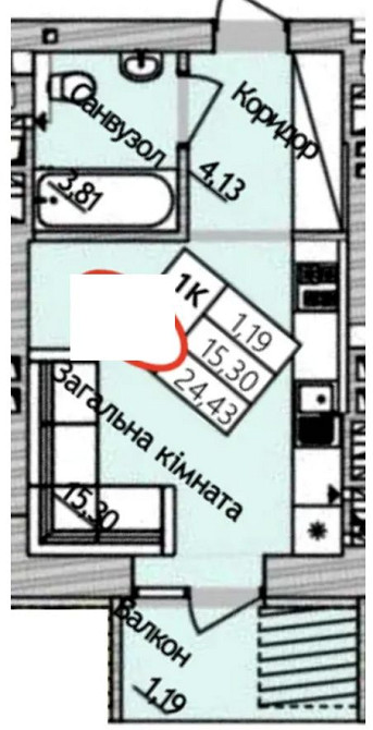 1-кімнатна 24 м²  - комфорт та зручність для старту. Ірпінь - зображення 6