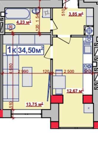 1-к. квартира ЖК Парковий Маєток, 34.5 м2 Ивано-Франковск - изображение 8