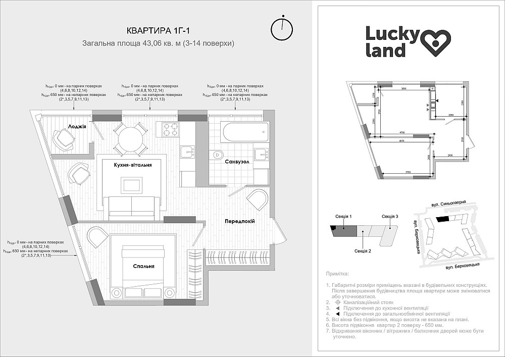 1-кімнатна квартира LuckyLand єОселя, Без% Київ - зображення 2
