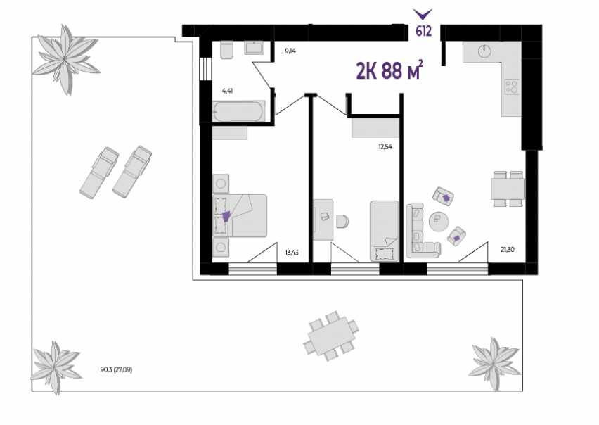 2к квартира з великим ПАТІО в малоповерховому будинку Ивано-Франковск - изображение 2