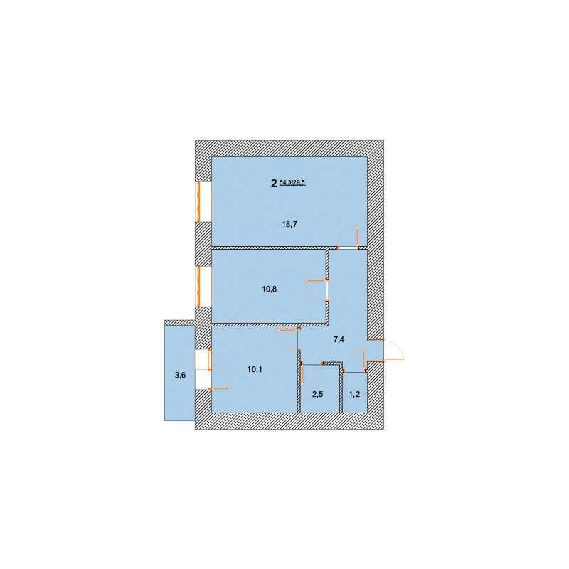 жк "ЛЕЛЕКА". вул. Головатого 76. 2-кімн. 54 кв.м. Бориспіль - зображення 2