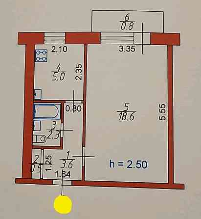1к.Квартира вул. Даньшина 3/5ц, 31м2, житл.стан, пл вікна! 31000уо Луцьк