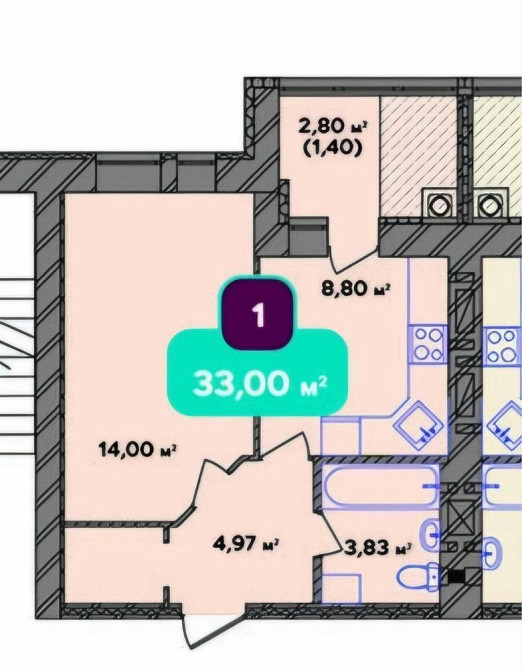1к квартира Центр 32500$ на етапі здачі Хмельницкий - изображение 3