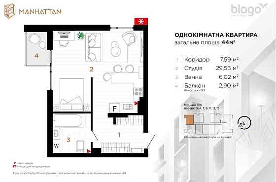 Продається 1-кімнатна з опаленням та стяжкою в ЖК Манхеттен Івано-Франківськ
