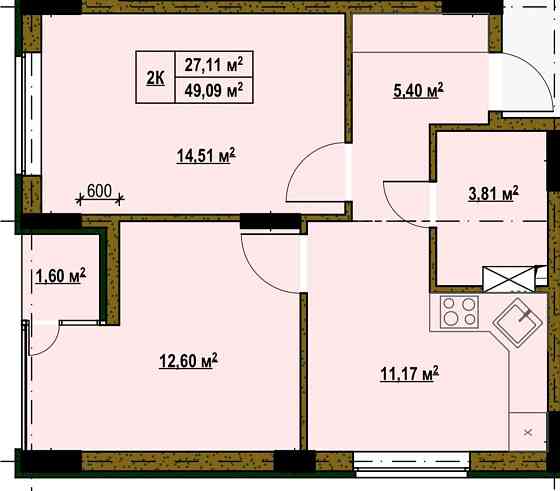 2 - кімнатна квартира в новобудові, Троєщина, Деснянський район Київ