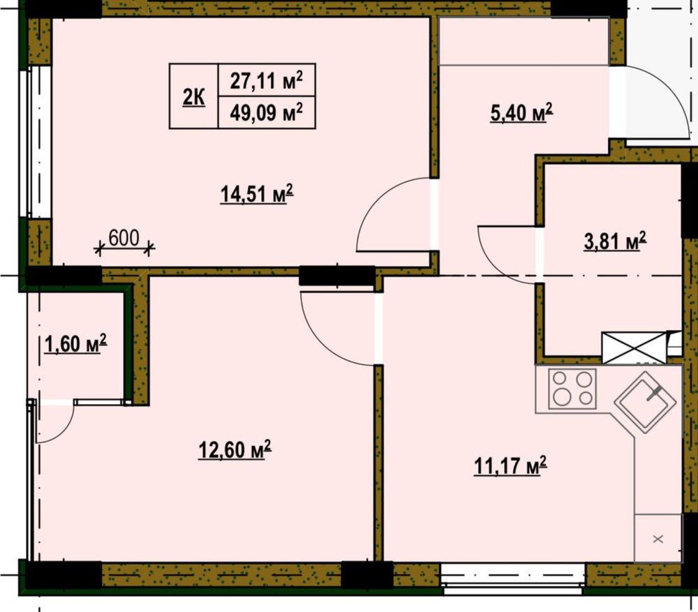 2 - кімнатна квартира в новобудові, Троєщина, Деснянський район Київ - зображення 1