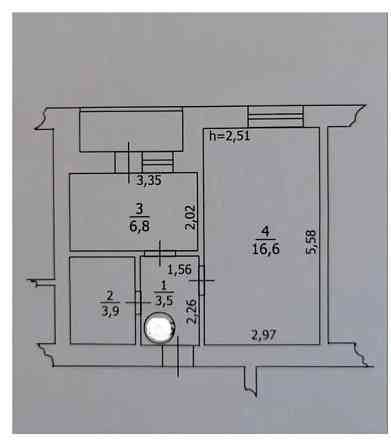 1 кімн квартира в центрі Борисполя , Головатого 20. Є газ. Boryspil