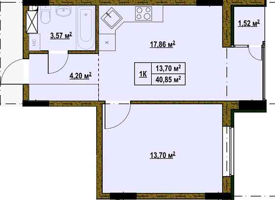 Велика однокімнатна квартира, Троєщина, Київ Киев
