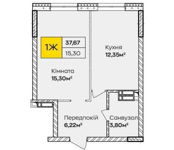 1к квартира в ЖК «Синергія Київ». Розстрочка до 36 місяців по 34 тис.! Киев