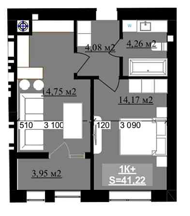Продаж 1-кімнатної квартири біля ОЗЕРА  ЖК Millennium Іvano-Frankivsk