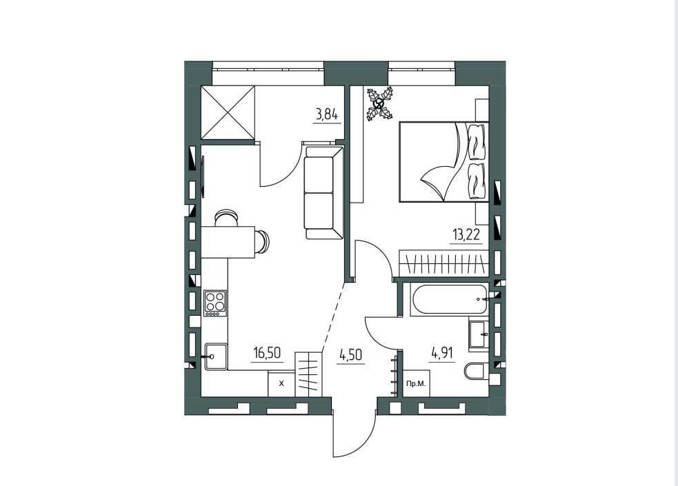 1-кім квартира 43м2 в Новобудові "ЗігЗаг" Rivne - photo 4