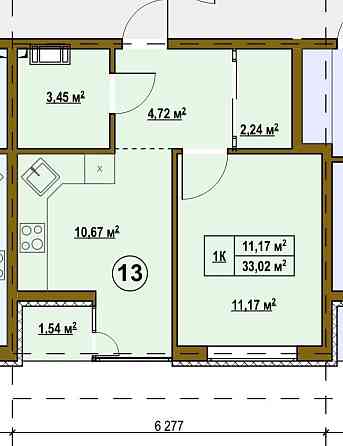 Однокімнатна квартира с.Підгірці Київська область Pidhirtsi