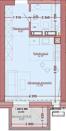 1к квартира 32м.кв. в розстрочку на 2 роки Вишневе