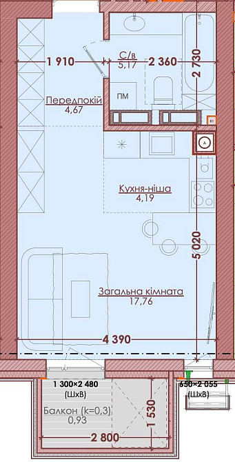 1к квартира 32м.кв. в розстрочку на 2 роки Вишневе - зображення 2