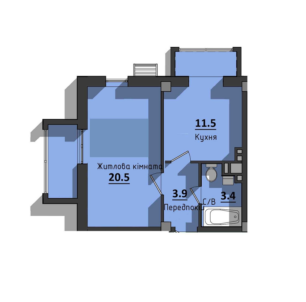 Однокімнатна квартира з АОГВ Будинок ЗДАН Державні програми Черемушки Одеса - зображення 2