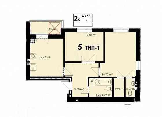 ЖК (Park Residence) - 2 кімн. квартира 63 м2 з першим внеском від 30% Софиевская Борщаговка