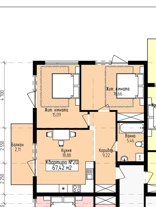 Двокімнатна квартира в  новобудовів хорошому районі Mynai - photo 5