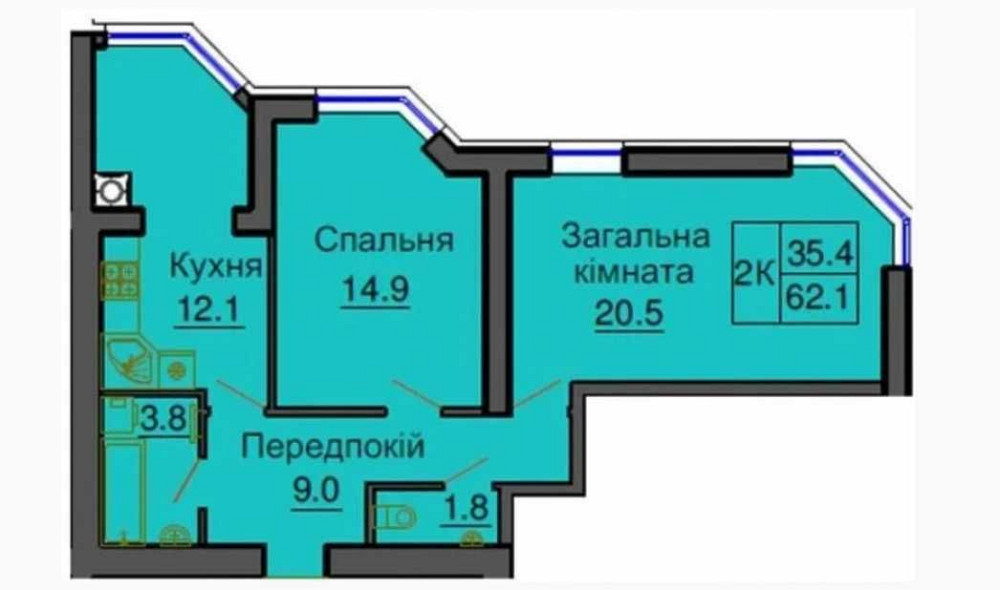 Продаж!! 2к квартири 62 м2 ЖК Софія Резиденс Софиевская Борщаговка - изображение 1