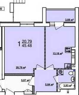 24000 Жк Мира 3 Продам БОЛЬШУЮ 1 комнатную квартиру S-46 кв.м ,1 этAS Харьков - изображение 1