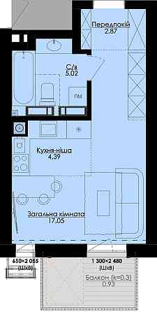 Квартира 30м2 в розстрочку. Перший внесок 10500 дол. Софиевская Борщаговка