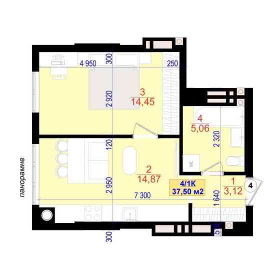 Бюджетна  1к квартира з газовим опаленням у центрі в ЖК Central Park Івано-Франківськ