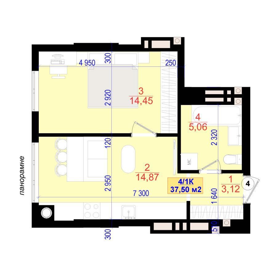 Бюджетна  1к квартира з газовим опаленням у центрі в ЖК Central Park Івано-Франківськ - зображення 2