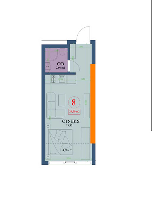 1к.25м2 Центр (ЖК Куликовский, м. Архитектора Бекетова) 127352 Харків - зображення 1