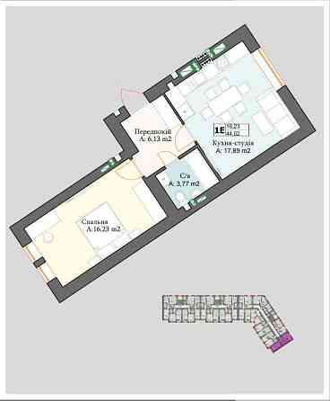 Однокімнатна квартира з гарним краєвидом Перечин