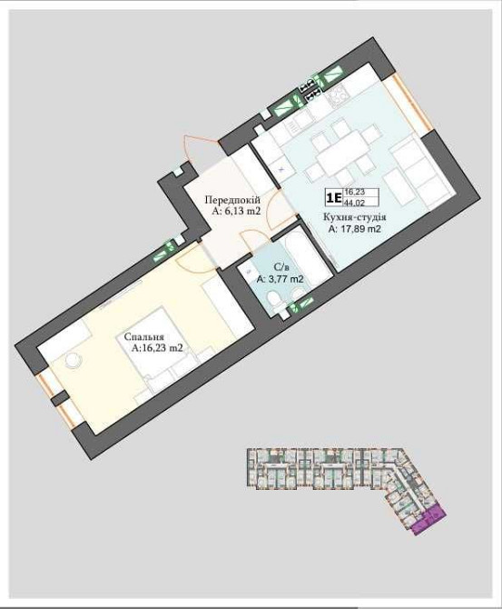 Однокімнатна квартира з гарним краєвидом Перечин - изображение 5