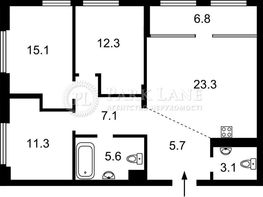 3 кімнатна квартира ЖК Севен Seven Дніпровська наб 20а Осокорки Славут Киев - изображение 2