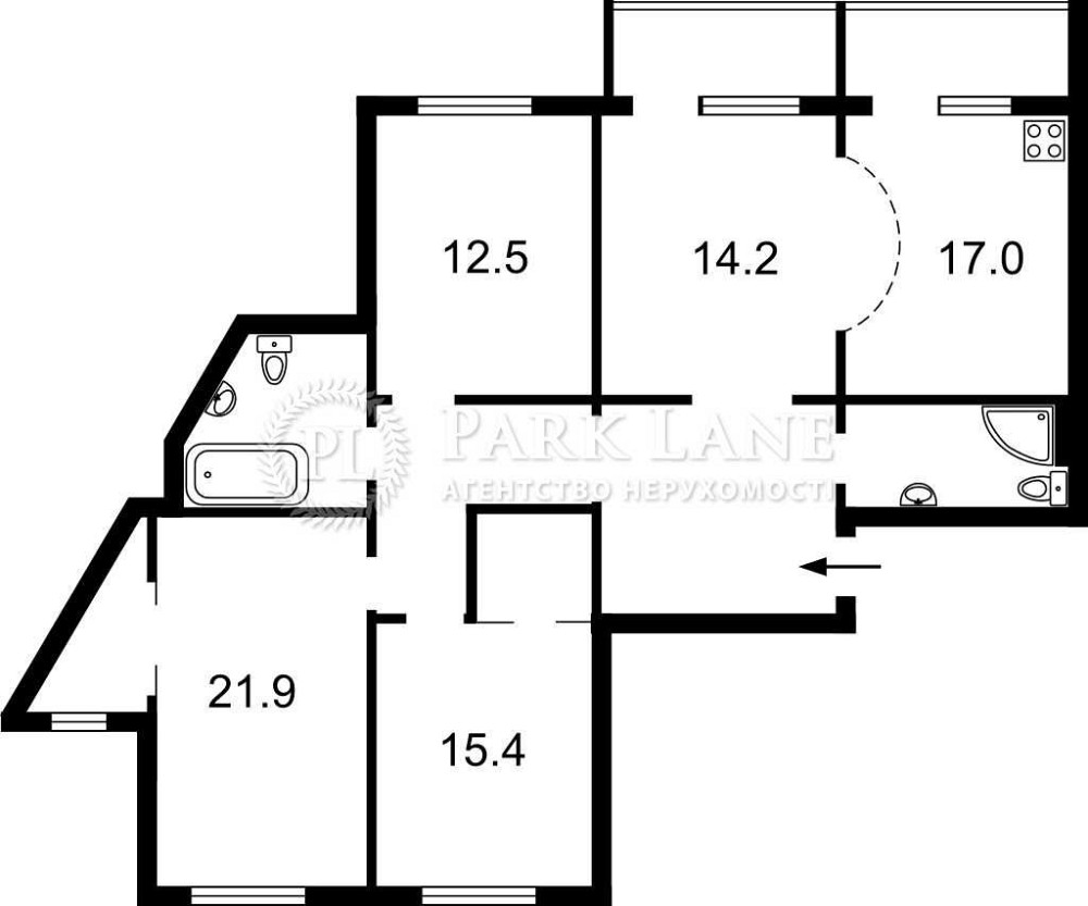 4-кімн., Харківське шосе, ст.м.Харківська Бориспільська поруч парк Киев - изображение 2
