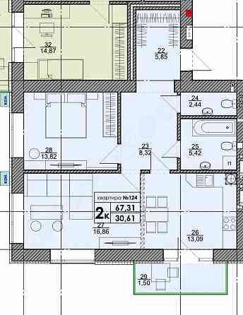 Квартира від забудовника ЖК "Park Residence". 2 кімнатна 67 м² Sofiivska Borshchahivka