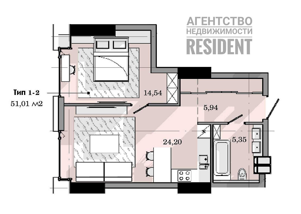 ЖК Маяк 51 м2. Mayak Парк Шевченко Набережная Фестивальный Днепр - изображение 8