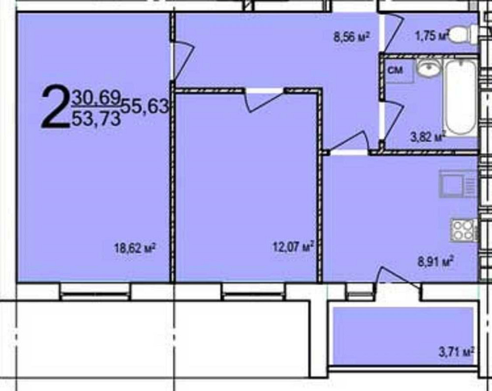 СРОЧНО!  Продам 2-комн квартиру 56м2 в Новострое ЖК ПТИЧКА MV Харків - зображення 1