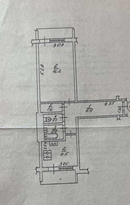 Продам 1 комн кв 38 м2 Улучшенка Двухбалконка 5эт из 9 Индустриальн OA Харків - зображення 4