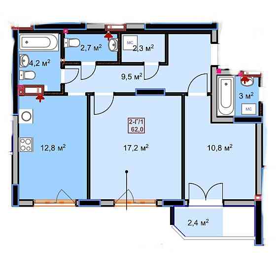 Шикарна інвестиція.!2к з індивідуальним газовим опаленням!Без комісії! Ірпінь