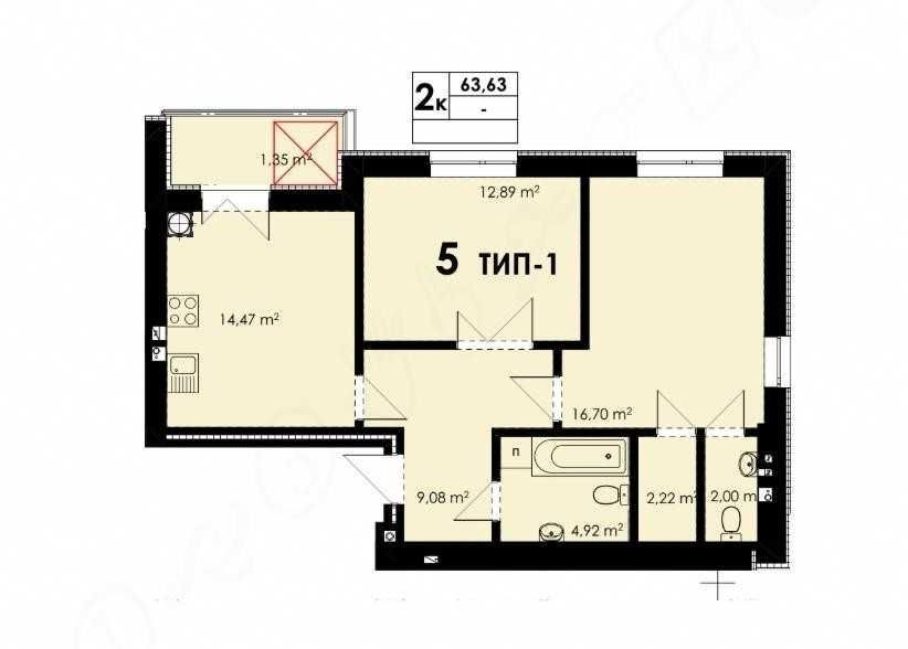 Купуйте квартиру з першим внеском від 30%. 2 кімнатна 63кв.м Sofiivska Borshchahivka - photo 5