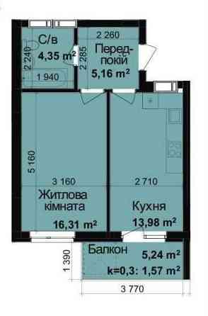 Найкращий варіант! Продаю 1-к квартиру 42м2 ЖК Кришталеві Джерела Київ