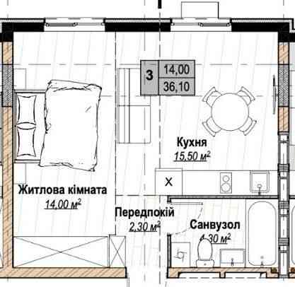 Без% Продається однокімнатна квартира Чабани новий ЖК Plaza Kvartal 3 Чабаны