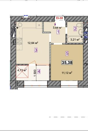 Однокімнатна квартира В ЖК Молодість Ірпінь - зображення 2