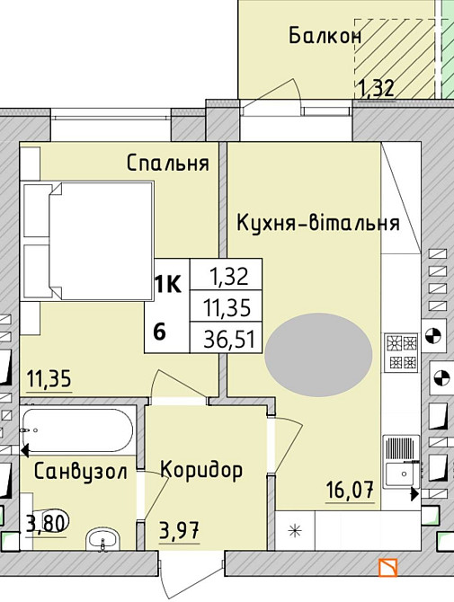 Затишна 1к квартира, Ірпінь, Без комісії, ЖК Бургундія-3 Ирпень - изображение 2