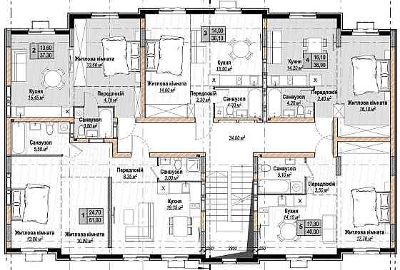 Без% Продається однокімнатна квартира, Чабани Plaza Kvartal 8й будинок Чабаны