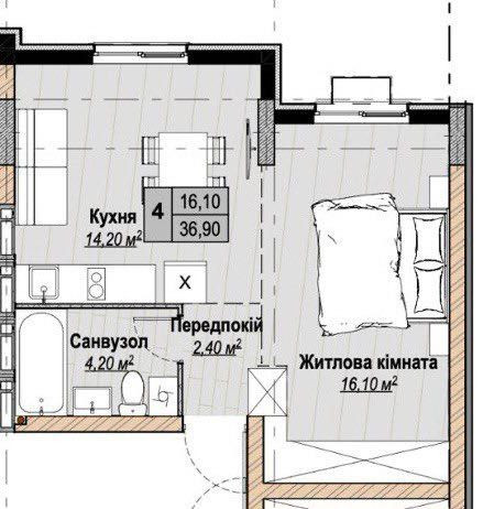 Без% Продається однокімнатна квартира, Чабани Plaza Kvartal 8й будинок Чабаны - изображение 1