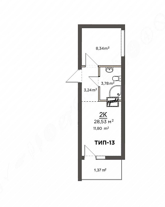 Купуйте апартаменти в центрі 1-но кімнатні 28.5м² Софиевская Борщаговка - изображение 4