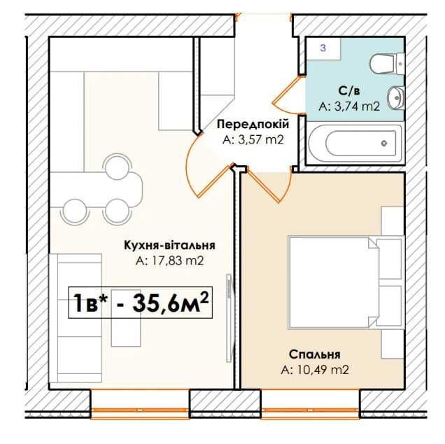 ЖК Kvartal Soborna. Продам ГАРНУ 1к квартиру. Газ. ЦЕНТР МІСТА. Ирпень - изображение 6