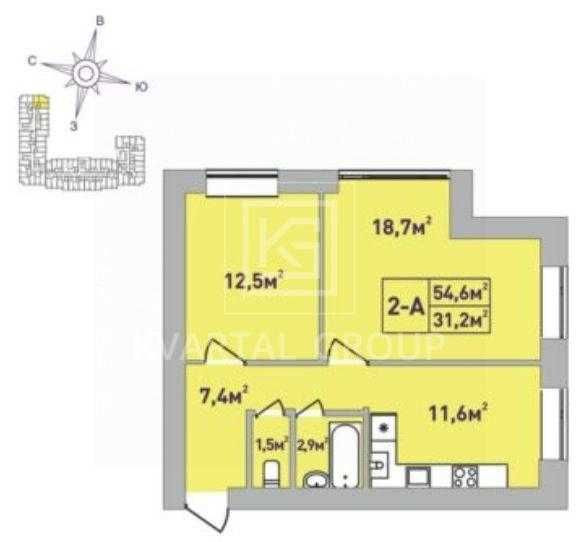 Двокімнатна квартира в Ірпені | бізнес-клас | 55 м² | вид на парк Ирпень - изображение 5