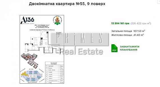 Продаж 3к квартири ЖК A136 Highlight Tower Антоновича Київ