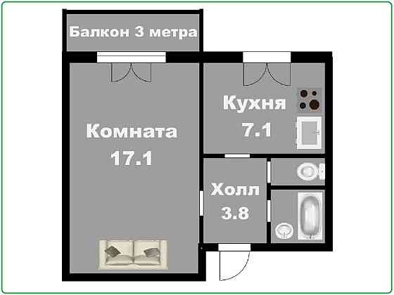 1к квартира, район Шекіленду, 5/9 поверх, не торцева Zaporizhzhia